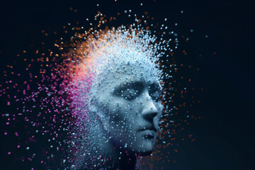 Human futuristic face