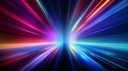 Radiant Spectrum of Luminous Energy Erupting in Dynamic Abstract Light Show