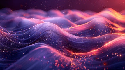 Luxurious 3D Purple Wave Lines with Glittering