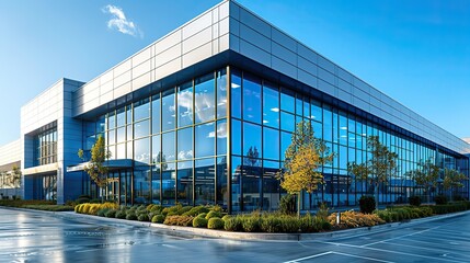 Obraz premium modern office and large factory building with sky