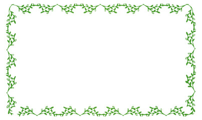 Green leaf vector decorative border