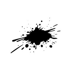 Splash ink drop silhouette vector Brushstroke elements