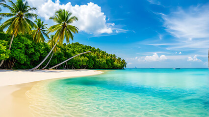 Landscape of paradise tropical island beach