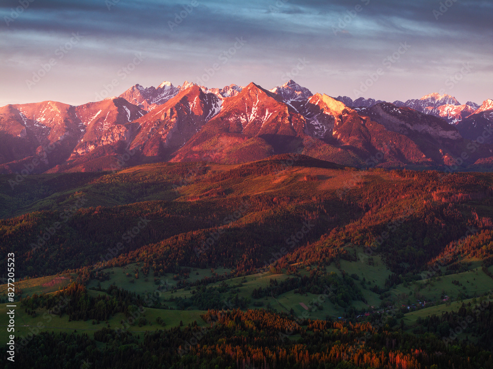 Canvas Prints Sunset in mountains