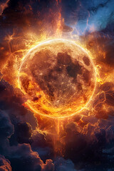 Cataclysmic Supernova Eruption Ignites Mesmerizing Cosmic Spectacle in Retrofuturistic Astronomical Laboratory