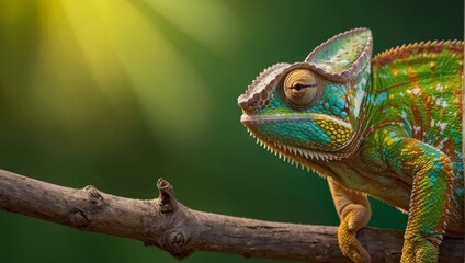 Fototapeta premium chameleon on a branch