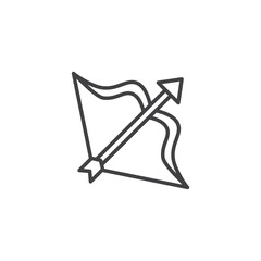 Bow arrow icons. Archery bow and arrow vector symbol.