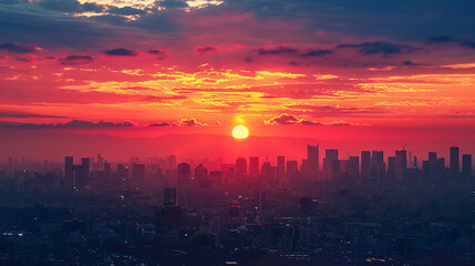 Sunset, the beauty of light that appears naturally