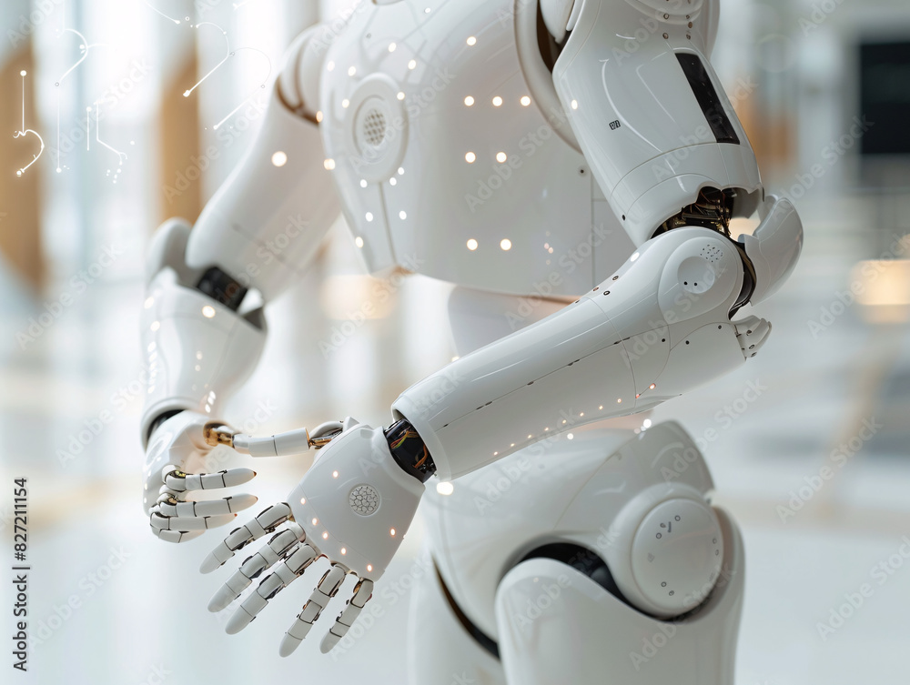 Poster digital transformation concept with ai, machine learning icons, and space for text on a modern inter