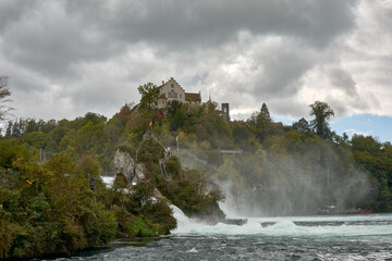 View of the Rhine Falls with Laufen Castle in Neuhausen