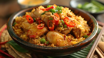 singa porian rice with chicken