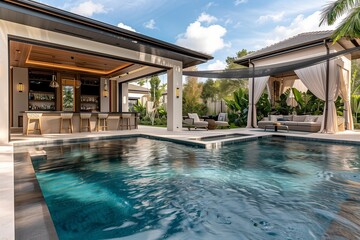 Fototapeta premium swimming pool in hotel