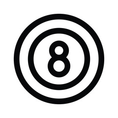 Ball with number, concept icon of snooker in modern style