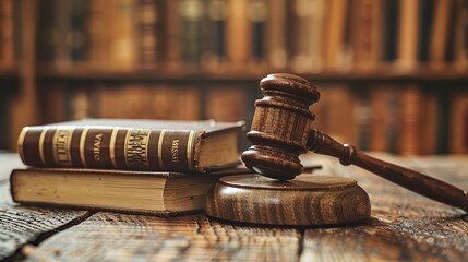 justice and the rule of law legality concept judge gavel and law book on wooden table law library concept