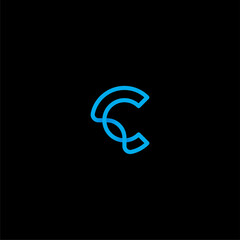 letter C and Flow logo concept vector icon