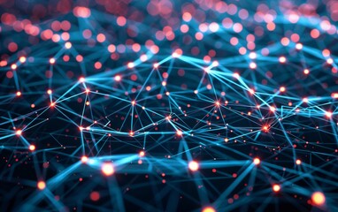 Vibrant, dynamic visual of interconnected blockchain network, representing decentralized lending and borrowing in a modern, abstract art style