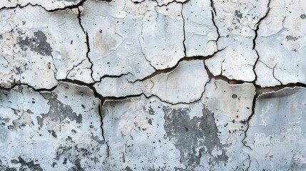 Textured background of cracked and weathered concrete with interesting patterns peeling paint