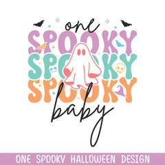 one spooky baby halloween boo svg designs, retro happy halloween designs
