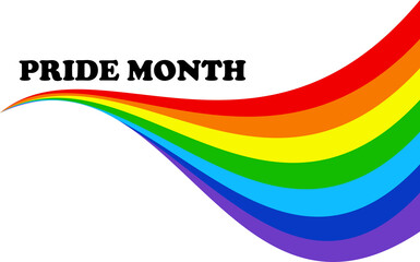 Pride month icon line rainbow