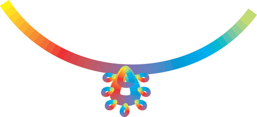 Rainbow necklace pride month icon 