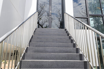 Steel staircase of a large building