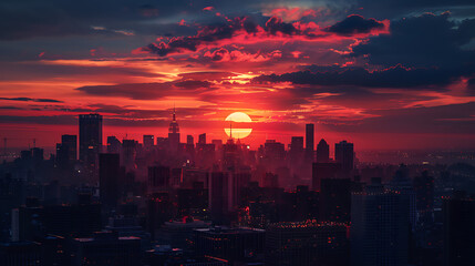 Fototapeta premium Sunset, the beauty of light that appears naturally