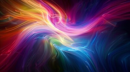 a vibrant abstract swirl of colors, with a dynamic flow that creates a sense of movement