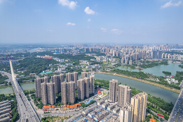 Urban residential real estate along the Liuyang River in Kaifu District, Changsha, China