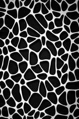 Black and white abstract pattern of irregular shapes creating a dynamic and modern background texture