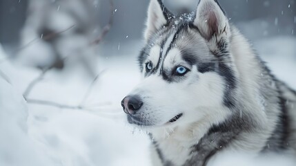 Naklejka premium The Siberian Husky is known for its striking appearance and high energy levels. Delve into the breedâ™s history as a sled dog, its exercise needs, and the challenges and rewards of owning a Husky