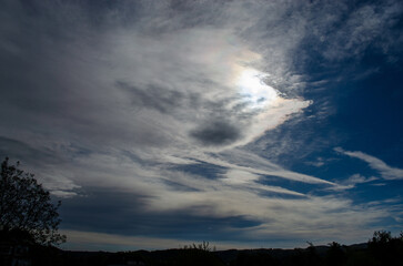Early morning sky in Germany with clouds in the background