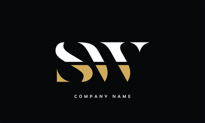 SW, WS, S, W Abstract Letters Logo Monogram