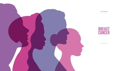 Breast cancer awareness month with diverse ethnic women group. 4k animation - Powered by Adobe