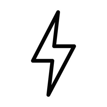 recommend clip art: Minimalistic vector icon of a lightning bolt, ideal for representing energy and power. Editable stroke.