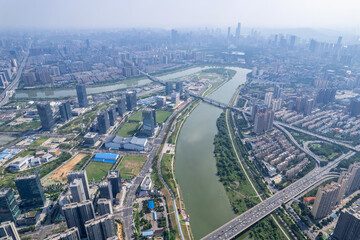 Naklejka premium Aerial photography of Malanshan Industrial Park, Changsha, China
