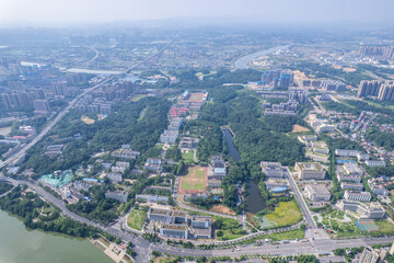 Urban aerial photography scenery of Kaifu District, Changsha City, China