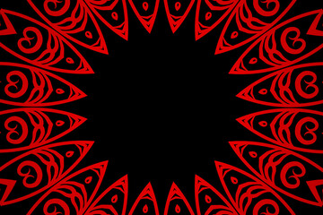 Beautiful colourful batik ethnic dayak line art pattern of indonesian culture traditional background 