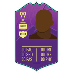 FUT Card- Fifa Ultimate Team custom card vector illustration. Vector card for your personalize edit and printing 