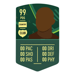 FUT Card- Fifa Ultimate Team custom card vector illustration. Vector card for your personalize edit and printing 
