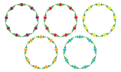 colorful  Round Border Frame, round-colored frame illustration, circle PNG
