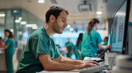 The Doctor at Computer Workstation