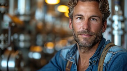 Obraz premium portrait of a male worker in factory or engineer