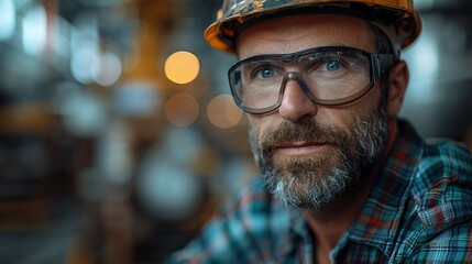 portrait of a male worker in factory or engineer