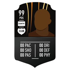 FUT Card- Fifa Ultimate Team custom card vector illustration. Vector card for your personalize edit and printing 
