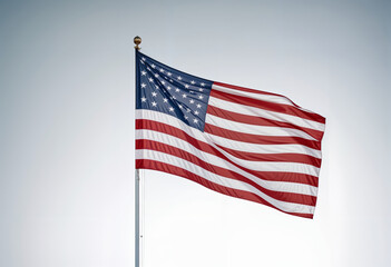 Obraz premium an american flag is flying in the air