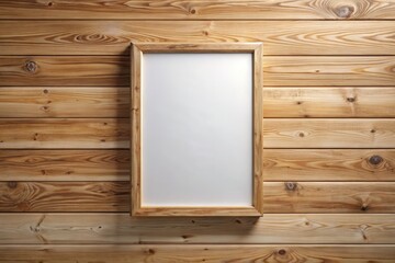 Wooden Wall With Hanging Mirror. Generative AI