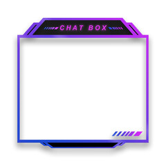 Chatbox Blue and Purple Gothic Emo Theme Overlay Template For Streamer Gaming Content Creator