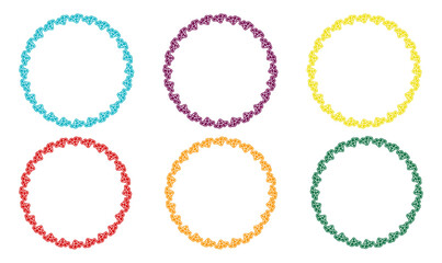 Creative colorful decorative Round Border Frame, round-colored frame illustration, circle PNG