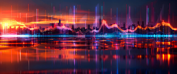 Naklejka premium Abstract information blue background