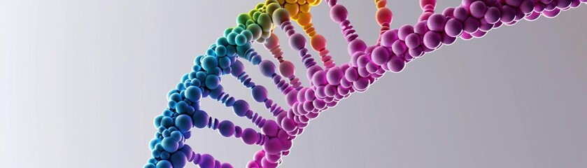 49 model of a colorful DNA strand icon, realistic and intricate illustration
